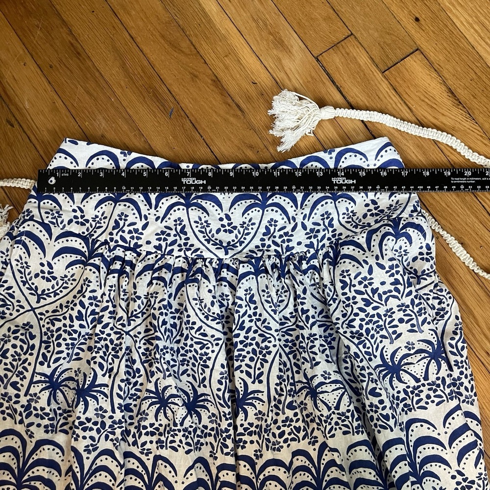 Rachel Zoe Womens Large Tropical Palm Tree Maxi Skirt Linen Blend Boho Summer - Picture 11 of 13